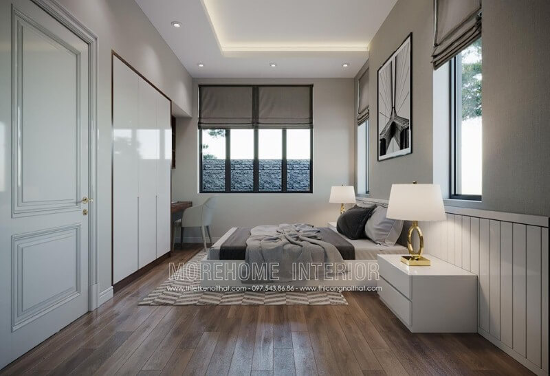 Tab đầu giường đơn giản đẹp sang trọng cho phòng ngủ hiện đại. Thiết kế phòng ngủ nhà phố